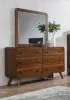 CoasterEssence 205133M Robyn - 6-Drawer Dresser With Mirror - Dark Walnut