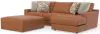 Jackson Furniture Industries 5045/63/76/28-26 Minori - Italian Leather 2 Piece Sofa / Chaise With RSF Chaise And Cocktail Ottoman - Whiskey