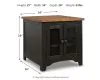 Ashley Furniture T468-3 Valebeck - Rectangular End Table - Black / Brown