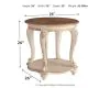 Ashley Furniture T743-6 Realyn - Round End Table - White / Brown