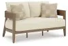 Ashley Furniture P671-835 Serene Bay - Loveseat With Cushion - Dark Brown / White