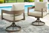 Ashley Furniture P671-602A Serene Bay - Swivel Chair With Cushion (Set of 2) - Dark Brown / White
