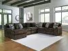 Ashley Furniture 98104S23 Ashley Furniture 98104S23 Midnight-Madness - 6-Piece Sectional With LAF Corner Chaise - Chocolate