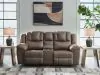 Ashley Furniture PC6450694 Lowilla - Double Reclining Loveseat With Console - Driftwood