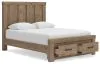 Ashley Furniture PCB2844B4 Oliandon - Queen Panel Storage Bed - Light Brown