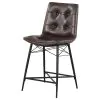 CoasterEssence 107860 Aiken - Upholstered Tufted Counter Chair (Set of 2) - Brown
