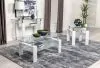 Coaster Fine Furniture 703438 Dyer - 1-Shelf Rectangular Glass Top Coffee Table - White