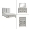 New Classic 00-2442-34C New Classic 00-2442-34C Fiona - 5/0 Queen 4 Piece Bedroom Set (Bed & Dresser & Mirror & Chest) - Gray