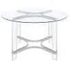 Coaster Fine Furniture 108501-S5 Keeling - 5 Piece Round Glass Top Acrylic Dining Set - Chrome