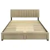 Coaster Fine Furniture 316010KE Wheatland - 4-Drawer Upholstered Eastern King Storage Bed - Light Brown