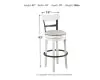 Ashley Furniture D546-530 Ashley Furniture D546-530 Valebeck - Tall UPH Swivel Barstool - White