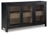 Ashley Furniture A4000508 Lenston - Accent Cabinet with 3 Doors - Black / Gray