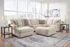 Ashley Furniture 29004/16/34/49/08 Edenfield - 4 Pc. - Left Arm Facing Corner Chaise 3 Pc Sectional, Ottoman - Linen