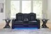Ashley Furniture 36603/15/18 Fyne-Dyme - 2 Pc. - Power Reclining Sofa, Power Reclining Loveseat - Sapphire