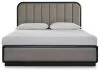 Ashley Furniture B821B4 Rowanbeck - King Upholstered Panel Bed - Gray / Black