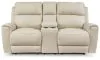 Ashley Furniture U1320096 Dahlmoore - Dbl Power Reclining Loveseat With Console - Almond
