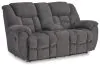 Ashley Furniture 38104/88/94 Foreside - 2 Pc. - Reclining Sofa, Reclining Loveseat With Console - Charcoal