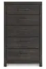 Ashley Furniture PCB2108-46 Hollivern - Five Drawer Chest - Dark Gray