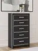 Ashley Furniture PCB3380-46 Ashley Furniture PCB3380-46 Zuraleus - Five Drawer Chest - Black