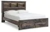 Ashley Furniture B211B23 Ashley Furniture B211B23 Drystan - Queen Bookcase Bed With 2 Storage Drawers - Brown / Beige