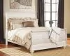 Ashley Furniture B267B4 Ashley Furniture B267B4 Willowton - Queen Sleigh Bed With Faux Plank Design - Whitewash