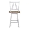 Liberty Furniture 62WH-B250324 Liberty Furniture 62WH-B250324 Lindsey Farm - Counter Height Swivel Chair - Weathered White & Sandstone