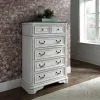 Liberty Furniture 244-BR-CKUBDMCN Liberty Furniture 244-BR-CKUBDMCN Magnolia Manor - 5 Piece Bedroom Set (California King Upholstered Bed, Dresser & Mirror, Chest, Night Stand) - White