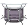 CoasterEssence 100135-S3 Dallas - 3 Piece Curved Freestanding Home Bar Cabinet - Silver