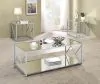 CoasterEssence 720794 Provins - 3 Piece Occasional Table Set - Clear Mirror And Chrome