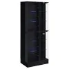 Coaster Fine Furniture 950398 Cabra - 4-Door LED Curio Display Cabinet - Black High Gloss