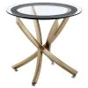CoasterEveryday 707887 Brooke - Round Glass Top Side End Table Metal Base - Brass