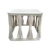 Intercon AX-TA-2020-WHT-C Intercon AX-TA-2020-WHT-C Alexa - Outdoor Seating Side Table With Stone Top - White