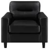 Coaster Fine Furniture 504666 Scotland - Faux Leather Upholstered Track Arm Chair - Black