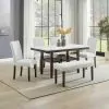New Classic 40-D422-D4CB New Classic 40-D422-D4CB Carissa - Rectangle Dining Table With 4 Chairs & 1 Bench - White