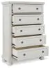 Ashley Furniture B742/31/36/46/54/77/96 Robbinsdale - 6 Pc. - Dresser, Mirror, Chest, Queen Sleigh Bed - Antique White