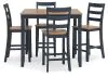 Ashley Furniture D399-223 Ashley Furniture D399-223 Gesthaven - Dining Room Counter Table Set (Set of 5) - Natural / Blue