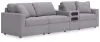 Ashley Furniture 92104S28 Ashley Furniture 92104S28 Modmax - 4-Piece Sectional With Audio System Console - Granite