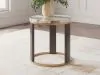 Ashley Furniture T671-6 Jazmore - Round End Table - Brown / Brass Finish