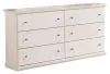 Ashley Furniture B139/31/35/71/196/91(2) Ashley Furniture B139/31/35/71/196/91(2) Bostwick Shoals - 6 Pc. - Dresser, Mirror, Queen Panel Bed With Framed Footboard, 2 Nightstands - White