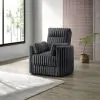 New Classic U5482-18-BLK Embrace - Swivel Accent Chair - Charcoal