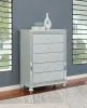 CoasterEssence 223215 Gunnison - 5-Drawer Bedroom Chest - Silver Metallic
