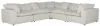 Jackson Furniture Industries 4445/31/59-11 Posh - 5 Piece Modular Sectional With 2 Armless, 3 Corners - Porcelain