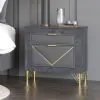 New Classic B1826-040 Symmetry - 2 Drawer Nightstand - Charcoal