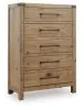 Benchcraft® B858-46 Ridgester - Five Drawer Chest - Light Brown