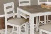 Ashley Furniture D394-423 Skempton - Counter Height Dining Table and Bar Stools (Set of 7) - White / Light Brown