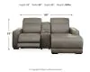 Ashley Furniture U94202S11 Correze - 3-Piece Power Reclining Sectional With RAF Back Chaise - Gray