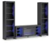 Ashley Furniture W2721W2 Cayberry - 3-Piece Entertainment Center With Electric Fireplace - Black