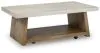 Ashley Furniture T642-1 Ashley Furniture T642-1 Brendalhouse - Rectangular Cocktail Table - Light Brown