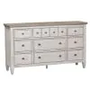 Liberty Furniture 824-BR31 Heartland - 9 Drawer Dresser - Antique White / Tobacco Tops