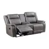 New Classic U2506-25-GRY Enzo - Console Loveseat With Dual Recliners - Gray